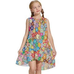 Floral Flowers Kids  Frill Swing Dress by artworkshop