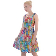 Floral Flowers Knee Length Skater Dress by artworkshop