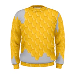 Hexagons Yellow Honeycomb Hive Bee Hive Pattern Men s Sweatshirt by artworkshop