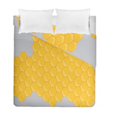 Hexagons Yellow Honeycomb Hive Bee Hive Pattern Duvet Cover Double Side (full/ Double Size) by artworkshop