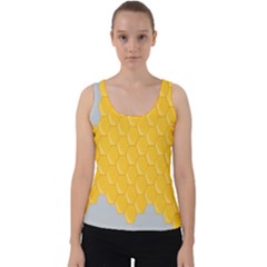 Hexagons Yellow Honeycomb Hive Bee Hive Pattern Velvet Tank Top by artworkshop