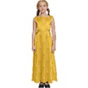 Hexagons Yellow Honeycomb Hive Bee Hive Pattern Kids  Satin Sleeveless Maxi Dress View1