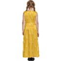 Hexagons Yellow Honeycomb Hive Bee Hive Pattern Kids  Satin Sleeveless Maxi Dress View4