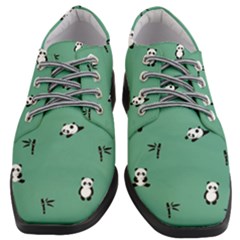 Pandas Pattern Women Heeled Oxford Shoes by artworkshop