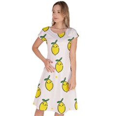 Pattern Lemon Texture Classic Short Sleeve Dress by artworkshop