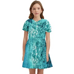 Bubbles Water Bub Kids  Bow Tie Puff Sleeve Dress by artworkshop