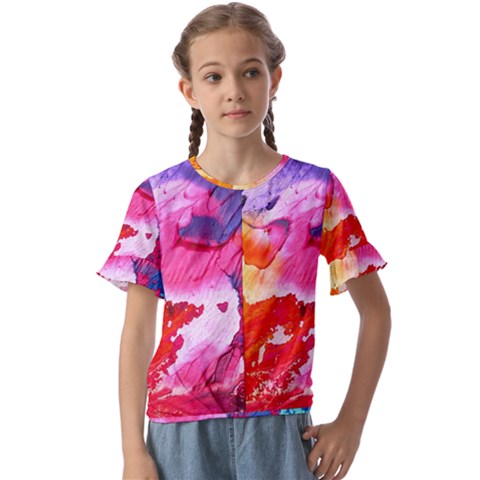 Colorful Painting Kids  Cuff Sleeve Scrunch Bottom Tee by artworkshop