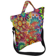 Mandalas Colorful Abstract Ornamental Fold Over Handle Tote Bag by artworkshop