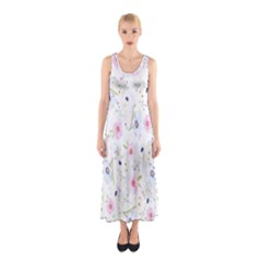 Pattern Flowers Sleeveless Maxi Dress by artworkshop