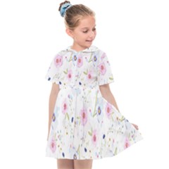 Pattern Flowers Kids  Sailor Dress by artworkshop