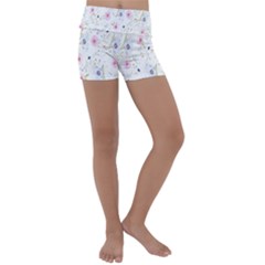 Pattern Flowers Kids  Lightweight Velour Yoga Shorts by artworkshop