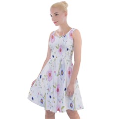 Pattern Flowers Knee Length Skater Dress by artworkshop