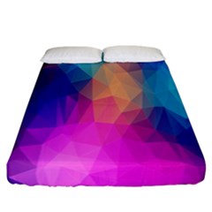 Triangles Polygon Color Fitted Sheet (california King Size) by artworkshop