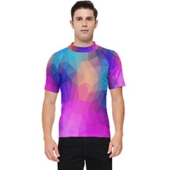 Triangles Polygon Color Men s Short Sleeve Rash Guard by artworkshop