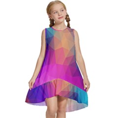 Triangles Polygon Color Kids  Frill Swing Dress by artworkshop