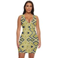 Abstract Pattern Geometric Backgrounds   Draped Bodycon Dress by Eskimos