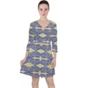 Abstract pattern geometric backgrounds  Quarter Sleeve Ruffle Waist Dress View1