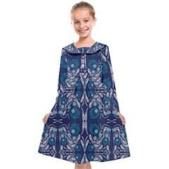 Folk Flowers Print Floral Pattern Ethnic Art Kids  Midi Sailor Dress by Eskimos