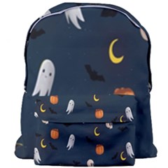 Halloween Ghost Pumpkin Bat Skull Giant Full Print Backpack by artworkshop