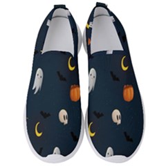 Halloween Ghost Pumpkin Bat Skull Men s Slip On Sneakers by artworkshop