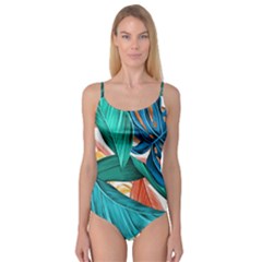 Leaves Tropical Exotic Camisole Leotard  by artworkshop