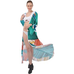 Leaves Tropical Exotic Maxi Chiffon Beach Wrap by artworkshop