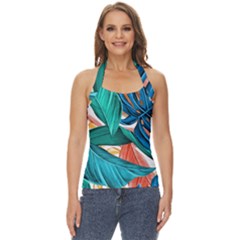 Leaves Tropical Exotic Basic Halter Top by artworkshop