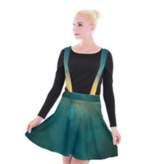 Background Green Suspender Skater Skirt by nate14shop