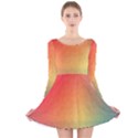 Colorful Rainbow Long Sleeve Velvet Skater Dress View1