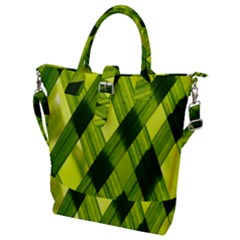 Leaves Grass Woven Buckle Top Tote Bag by artworkshop