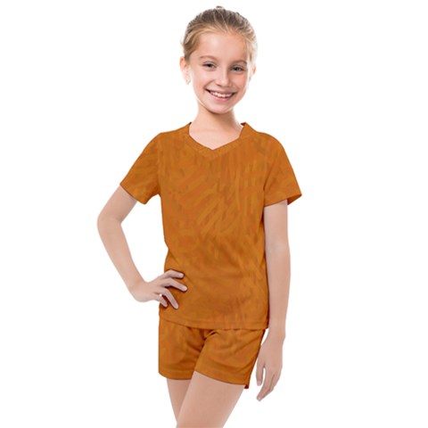 Orange Kids  Mesh Tee And Shorts Set by nate14shop