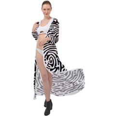 Fingerprint Maxi Chiffon Beach Wrap by artworkshop