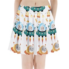 Vector-set-funny-robots-cartoon Pleated Mini Skirt by Jancukart