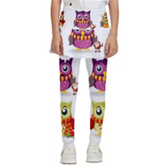 Cartoon-cute-owl-vector Kids  Skirted Pants