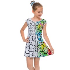 Brain-mind-psychology-idea-drawing Kids  Cap Sleeve Dress by Jancukart