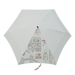 I Love London Drawing Mini Folding Umbrellas by Jancukart