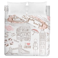 I Love London Drawing Duvet Cover Double Side (queen Size) by Jancukart