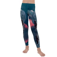 Astronaut-moon-space-nasa-planet Kids  Lightweight Velour Leggings by Jancukart