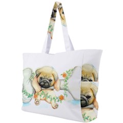 Pug-watercolor-cute-animal-dog Simple Shoulder Bag by Jancukart