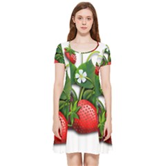 Strawberries-fruits-fruit-red Inside Out Cap Sleeve Dress by Jancukart