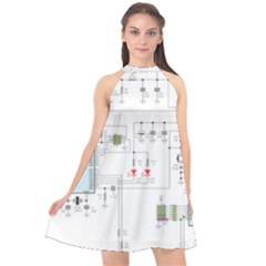 Circuits-electronics-atmel Halter Neckline Chiffon Dress  by Jancukart