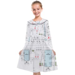 Circuits-electronics-atmel Kids  Midi Sailor Dress by Jancukart