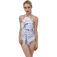 Astronaut-moon-space-astronomy Go With The Flow One Piece Swimsuit by Jancukart