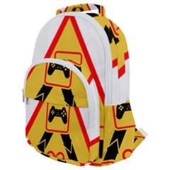 Gamer-geek-video-game-sign-fan Rounded Multi Pocket Backpack by Jancukart