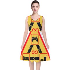 Gamer-geek-video-game-sign-fan V-neck Midi Sleeveless Dress  by Jancukart