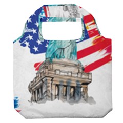 Statue Of Liberty Independence Day Poster Art Premium Foldable Grocery Recycle Bag by Jancukart