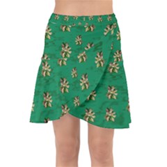 Water Lilies In The Soft Clear Warm Tropical Sea Wrap Front Skirt by pepitasart