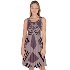 Abstract Pattern Geometric Backgrounds   Knee Length Skater Dress With Pockets by Eskimos