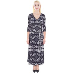 Abstract Pattern Geometric Backgrounds  Quarter Sleeve Wrap Maxi Dress by Eskimos