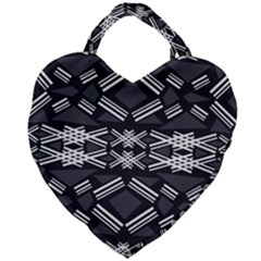 Abstract Pattern Geometric Backgrounds  Giant Heart Shaped Tote by Eskimos